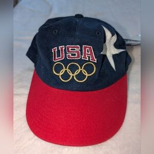 NEW VINTAGE USA Olympics Blue Champion Cap Hat Vintage 1996 Atlanta NOS Snapback